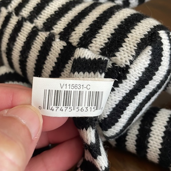 Dan Dee Collectors Choice Sock MOnkey Plush Black White Striped Red Heart 9" - Picture 5 of 5